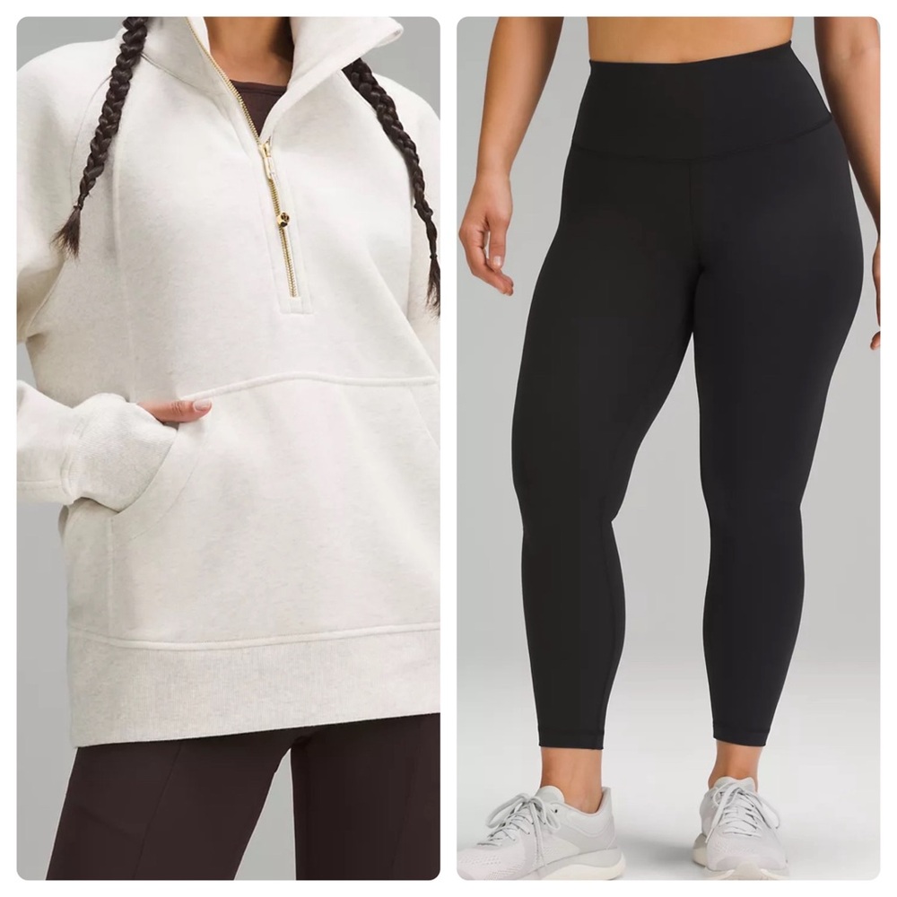 LULULEMON BUNDLE!!!! xs/s Scuba oversized Funnel neck &Wunder Train tight 25”
